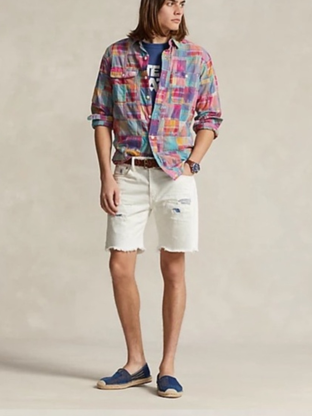 Polo Ralph Lauren Sullivan Distressed Denim Shorts